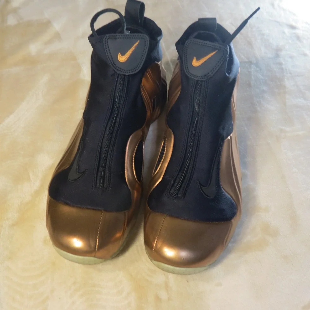 Nike Air Flightposite Copper Black Metallic Basketball Shoes Mens size‎ 10.5